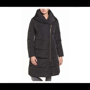 Cole Haan Long Coat w/Asymmetric Zipper Size Large